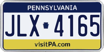 PA license plate JLX4165