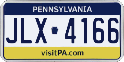 PA license plate JLX4166