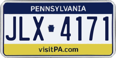 PA license plate JLX4171