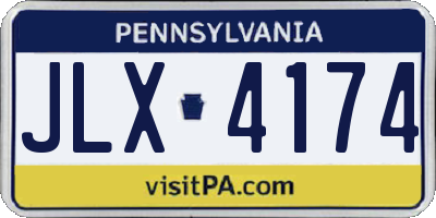 PA license plate JLX4174