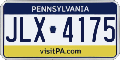 PA license plate JLX4175