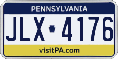 PA license plate JLX4176