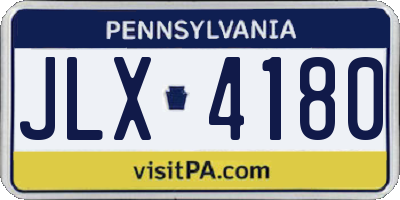 PA license plate JLX4180