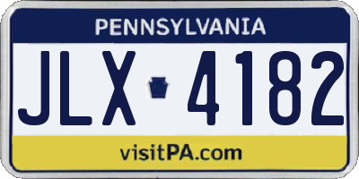 PA license plate JLX4182