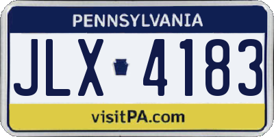 PA license plate JLX4183