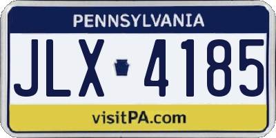 PA license plate JLX4185