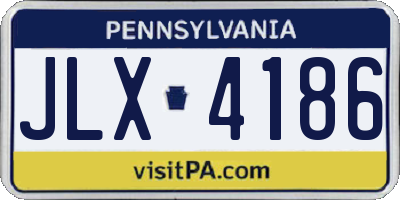 PA license plate JLX4186