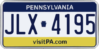 PA license plate JLX4195