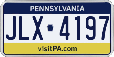 PA license plate JLX4197