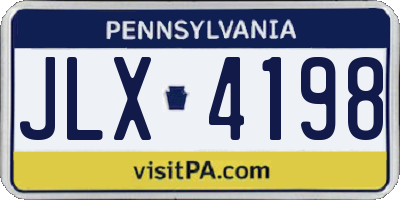 PA license plate JLX4198