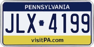 PA license plate JLX4199