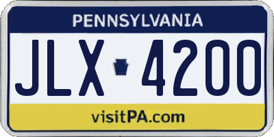 PA license plate JLX4200