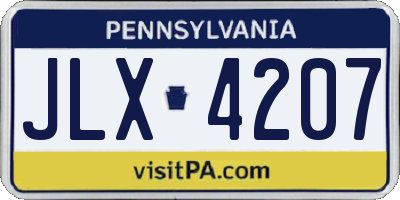 PA license plate JLX4207