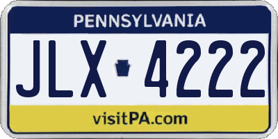 PA license plate JLX4222