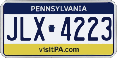 PA license plate JLX4223