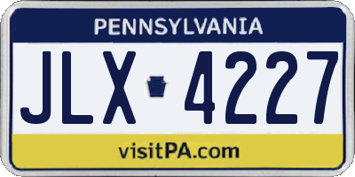 PA license plate JLX4227