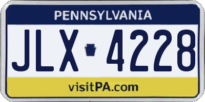 PA license plate JLX4228