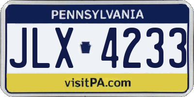 PA license plate JLX4233