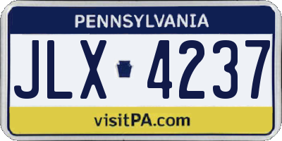 PA license plate JLX4237