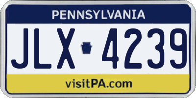 PA license plate JLX4239