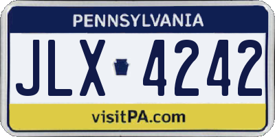 PA license plate JLX4242