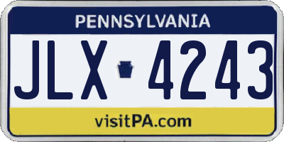 PA license plate JLX4243