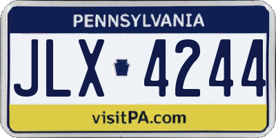 PA license plate JLX4244