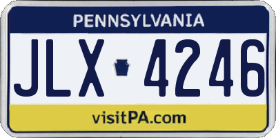 PA license plate JLX4246