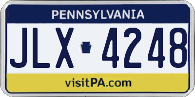 PA license plate JLX4248
