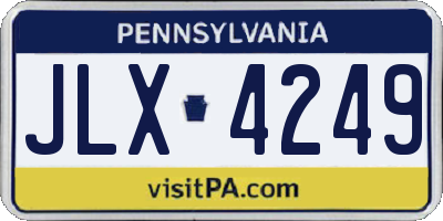 PA license plate JLX4249