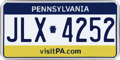PA license plate JLX4252