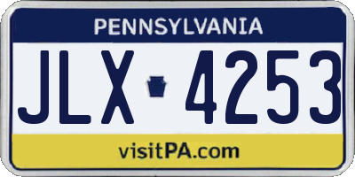 PA license plate JLX4253