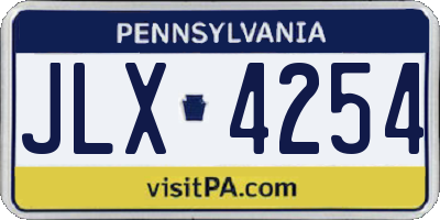 PA license plate JLX4254