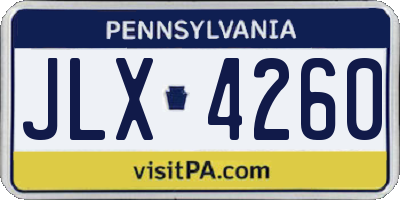 PA license plate JLX4260