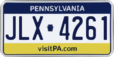 PA license plate JLX4261