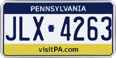 PA license plate JLX4263