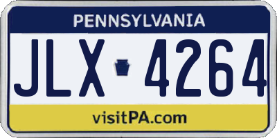 PA license plate JLX4264