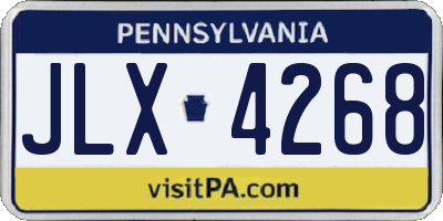 PA license plate JLX4268