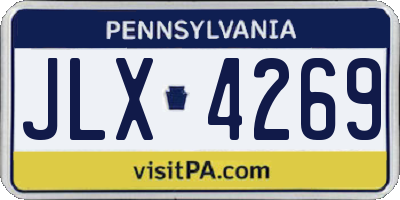 PA license plate JLX4269