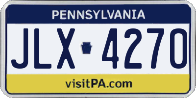 PA license plate JLX4270