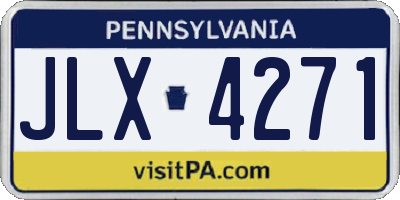 PA license plate JLX4271
