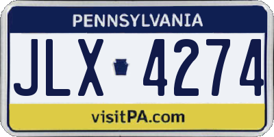 PA license plate JLX4274