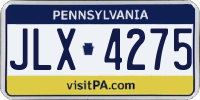 PA license plate JLX4275
