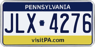 PA license plate JLX4276