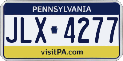 PA license plate JLX4277