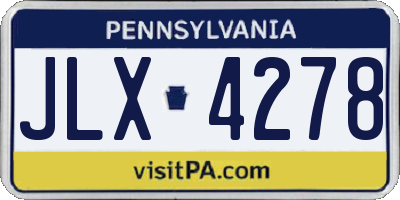 PA license plate JLX4278