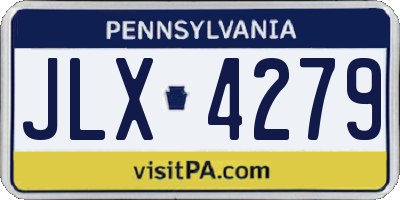 PA license plate JLX4279