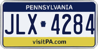 PA license plate JLX4284