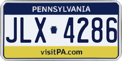 PA license plate JLX4286