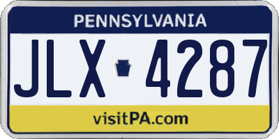 PA license plate JLX4287